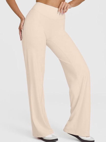 BUYCO Female Solid Color Casual Loose Flare High-rise Leggings