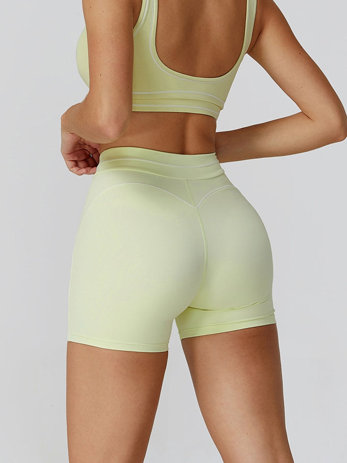 BUYCO Female Contrast Color Big Heart Shape Push-lift Shorts