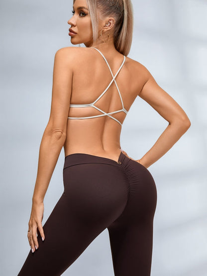 BUYCO Female Ruched Back Deep V Back Leggings