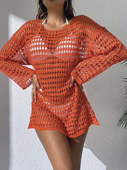 BUYCO Female Fitted Sheer Fishnet Swimwear Without Bikini Set Cover Dress