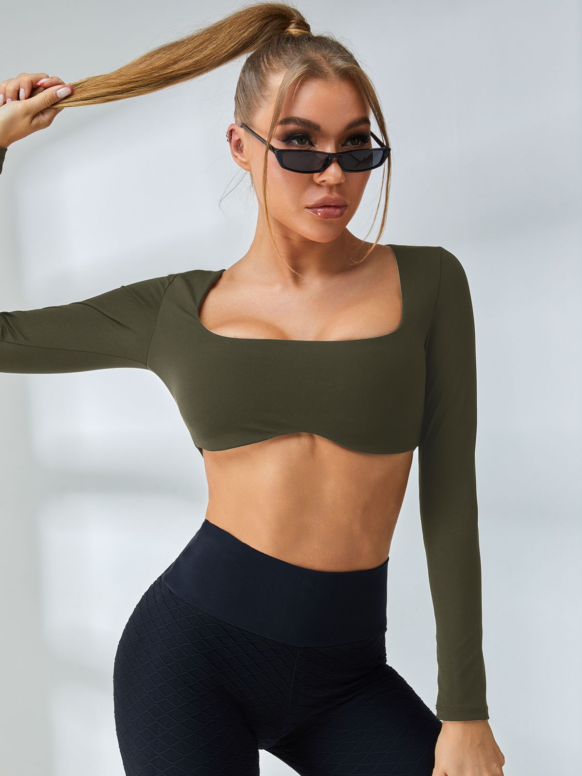 BUYCO Female Solid Color With Chest Long Sleeves