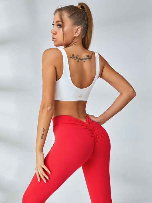 BUYCO Female Big U Collar Deep-V Ruched Back Tracksuit