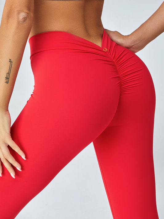 BUYCO Female Ruched Back Deep V Back Leggings