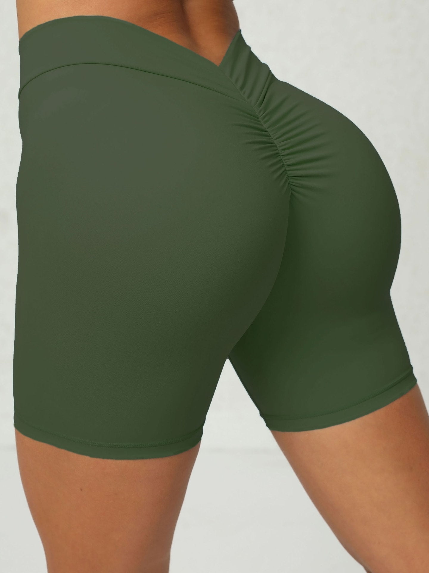 BUYCO Female Ruched Back Spandex Gym Fit Shorts