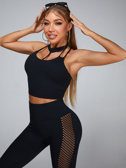 BUYCO Female Breathable Side Net Hip-lift Leggings