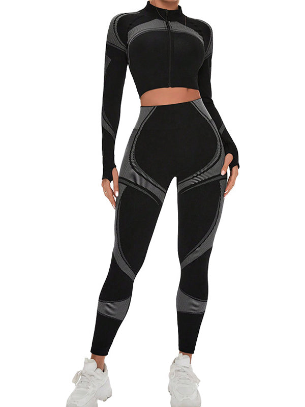 BUYCO Female Ruched Back Seamless Elastic Tight Quick-dry Tracksuit