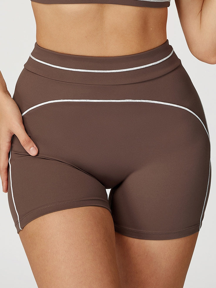 BUYCO Female Contrast Color Big Heart Shape Push-lift Shorts