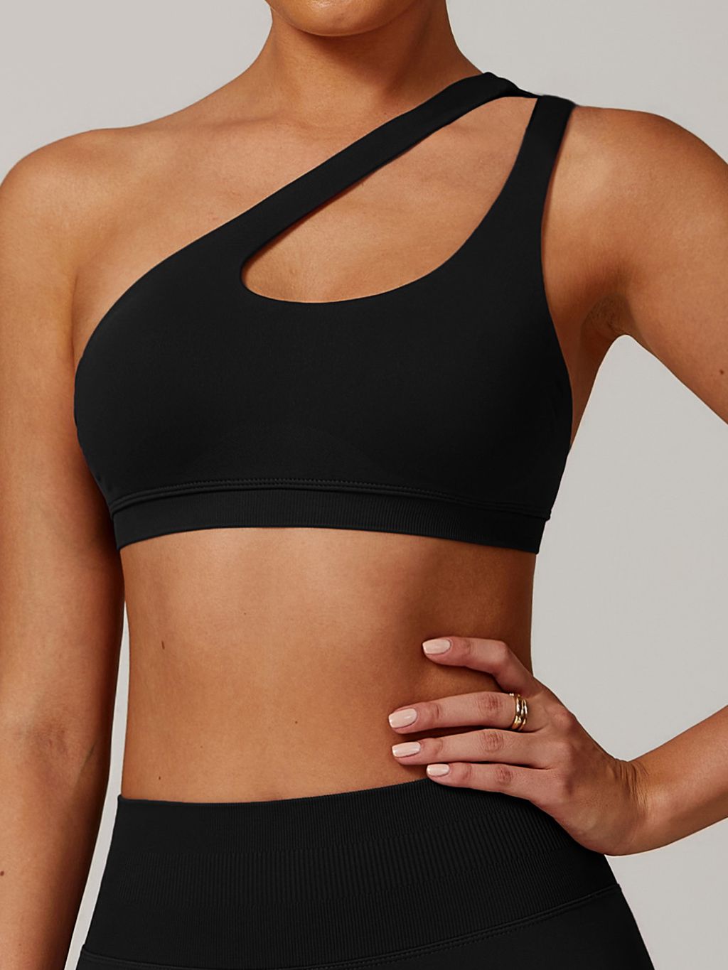 BUYCO Female Solid Color Tailoring Hollow Out Backless Sports Bras