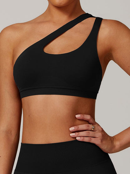 BUYCO Female Solid Color Tailoring Hollow Out Backless Sports Bras