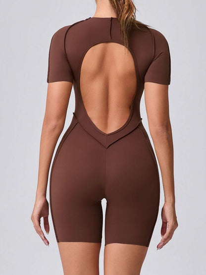 BUYCO Female Heart Backless Romper