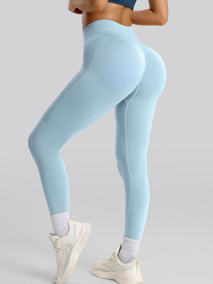 BUYCO Female Quick-dry Seamless Hip-lift Ruched Back Leggings