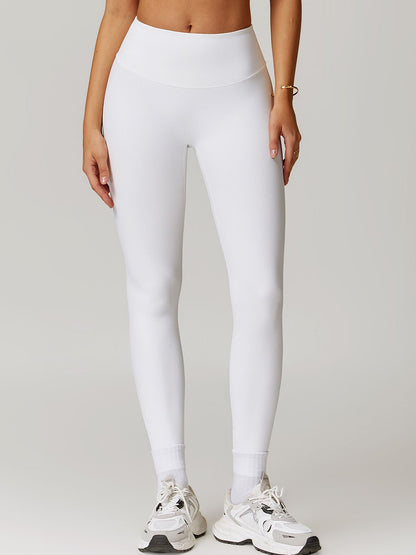BUYCO Female Ribbed High-waisted Hip-lift Quick Dry Elastic Tight Leggings