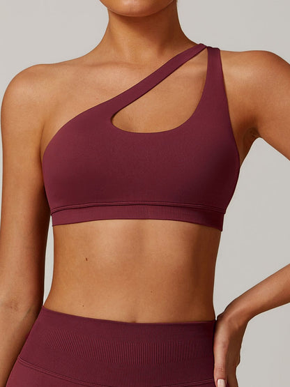 BUYCO Female Solid Color Tailoring Hollow Out Backless Sports Bras