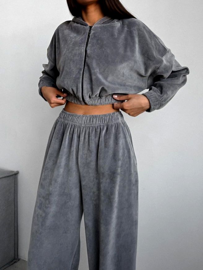 BUYCO Female Coral Fleece Casual with Hat Tracksuit