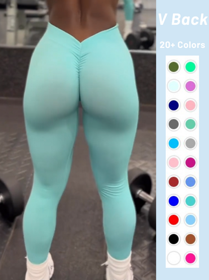BUYCO Female Ruched Back Deep V Back Leggings