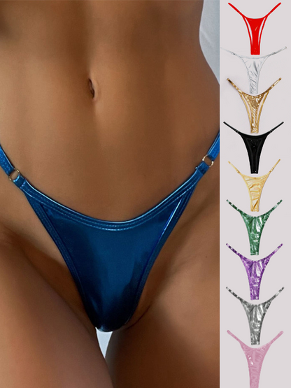 BUYCO Female Glossy PU T-back Panties