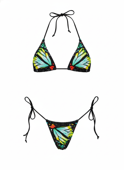 BUYCO Female Fitted Butterfly Print Bikini Set