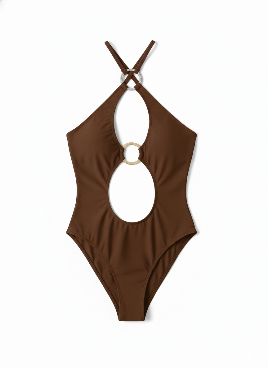 BUYCO Female Fitted Hollow Out Backless One Piece