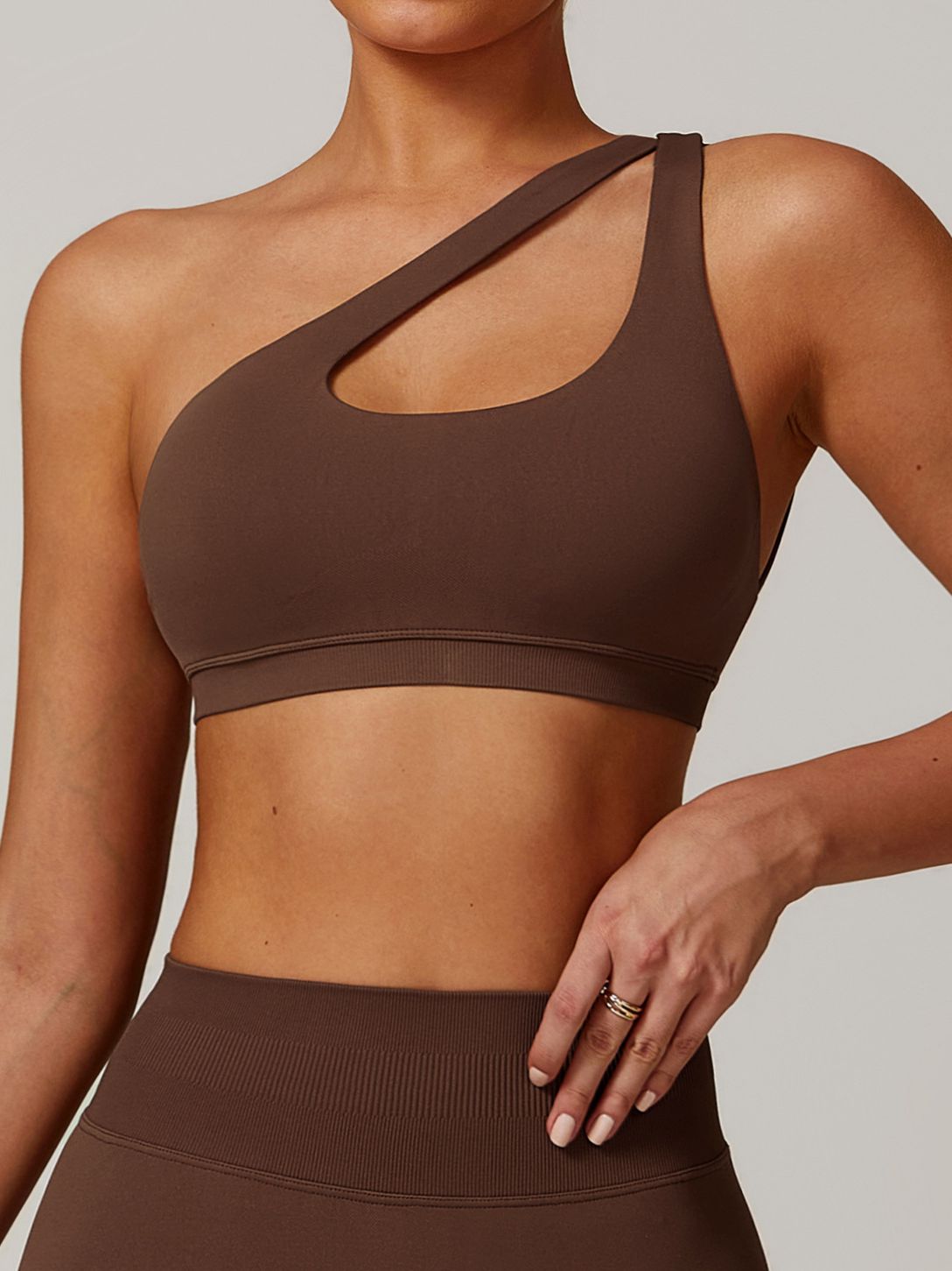 BUYCO Female Solid Color Tailoring Hollow Out Backless Sports Bras