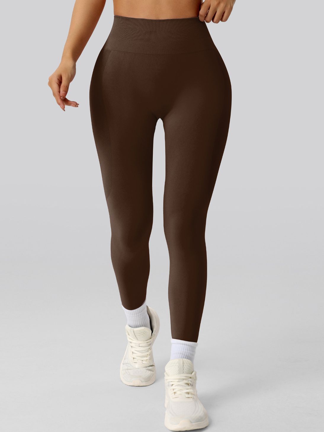 BUYCO Female Quick-dry Seamless Hip-lift Ruched Back Leggings