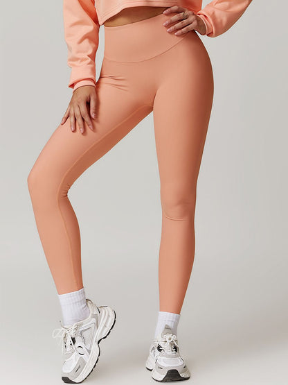 BUYCO Female Ribbed High-waisted Hip-lift Quick Dry Elastic Tight Leggings