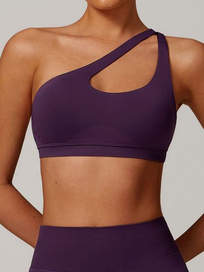 BUYCO Female Solid Color Tailoring Hollow Out Backless Sports Bras