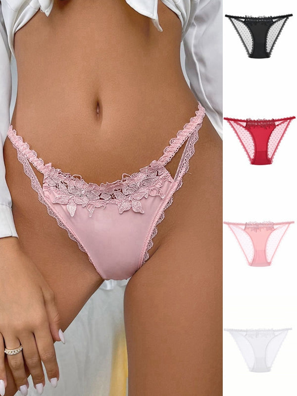 BUYCO  Female Hollow Out Mesh Dots Panties