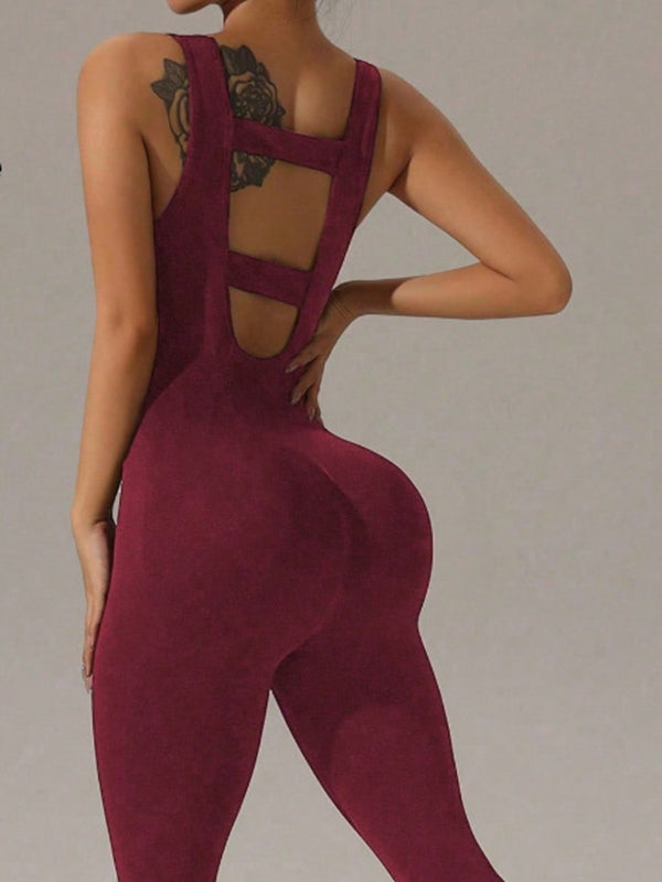 BUYCO Female Fitted Backless Hollow Out Jumpsuit