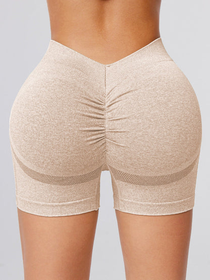 BUYCO Female Deep V Back Ruched Back Seamless Shorts