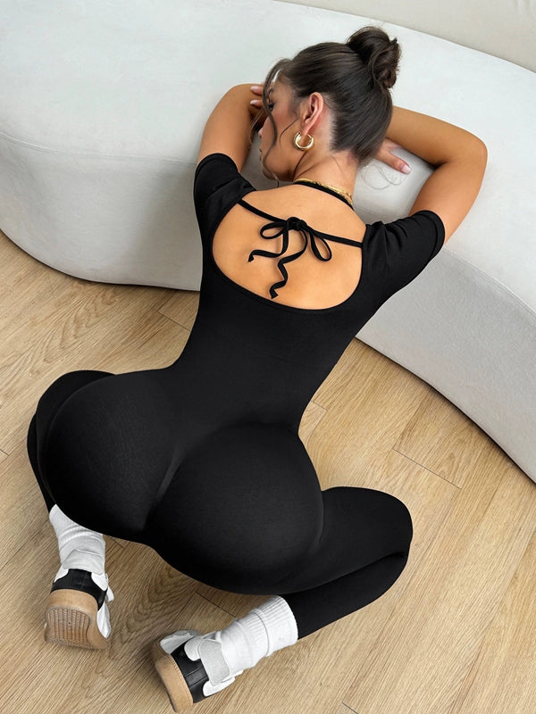 BUYCO Female Halter Lace-up Backless Jumpsuit