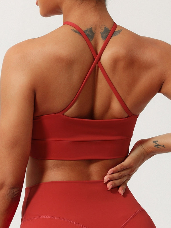 BUYCO Female Hollow Out Cross Back Sports Bras