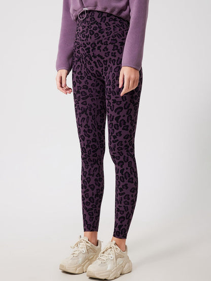 BUYCO Female Fleece Leopard Print Leggings