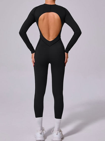 BUYCO Female Heart Backless Long Sleeves Jumpsuit