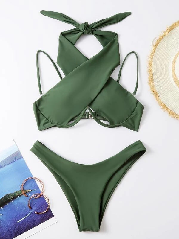 BUYCO Female Cross Beach Bikini Set