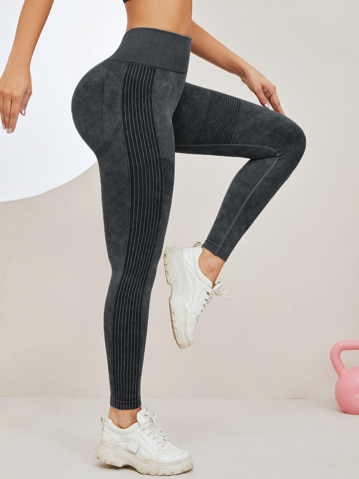 BUYCO Female Denim Ruched Back High-rise Leggings