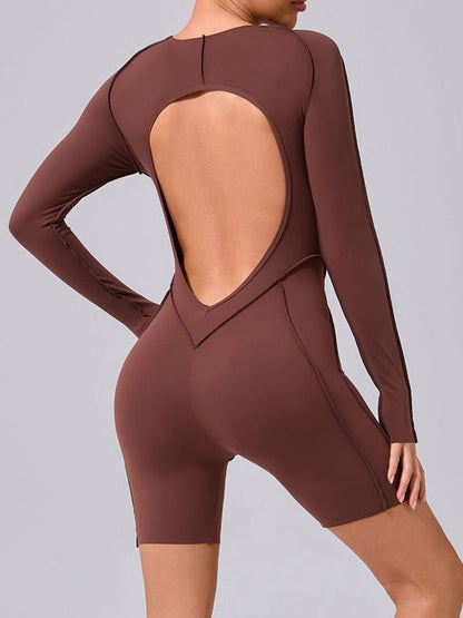 BUYCO Female Heart Backless Long Sleeves Romper