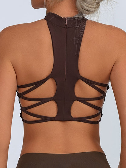 BUYCO Female Fitted Mesh Cross Back Quick Dry Sports Bras