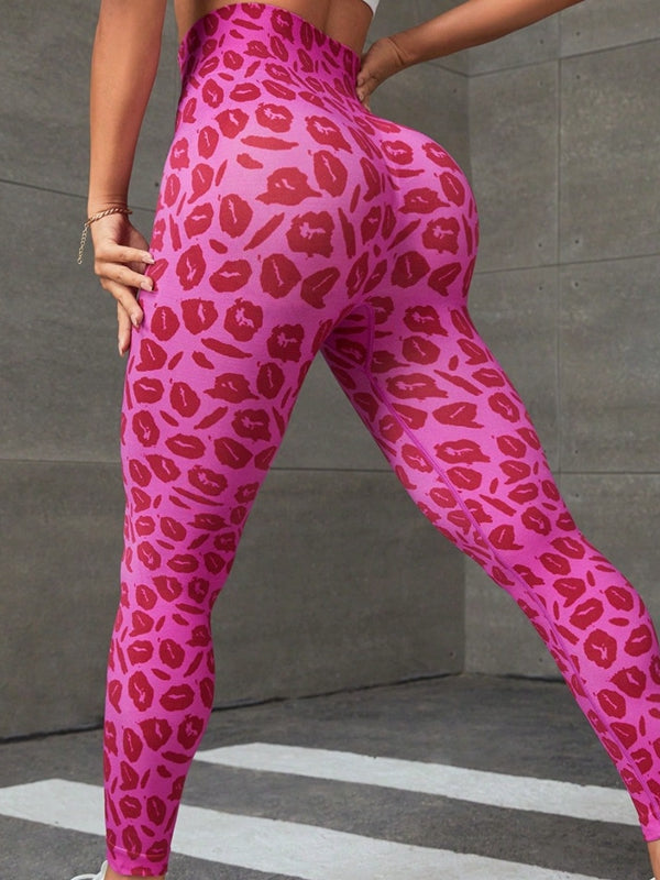 BUYCO Female “Heart Leopard Print” Ruched Back Leggings