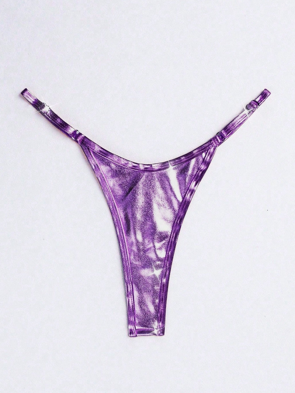 BUYCO Female Glossy PU T-back Panties