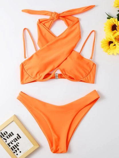 BUYCO Female Cross Beach Bikini Set