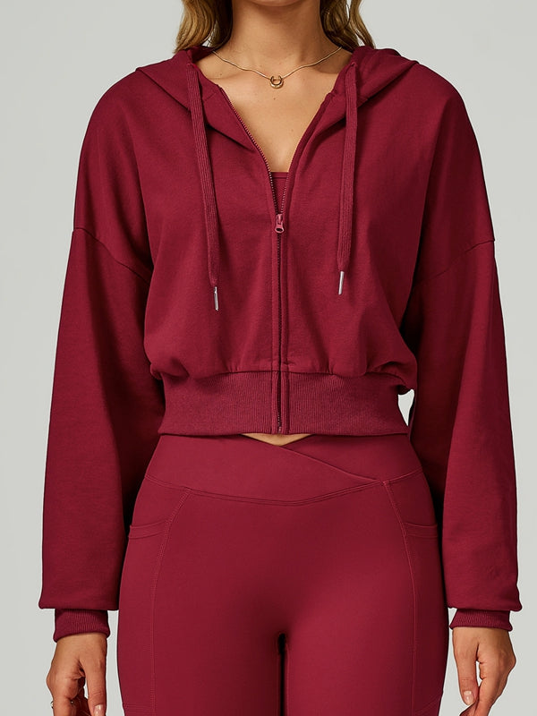 BUYCO Female Feleece Pocket Casual Zipper Hoodie