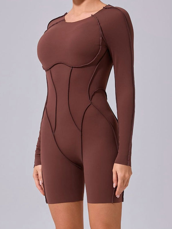 BUYCO Female Heart Backless Long Sleeves Romper