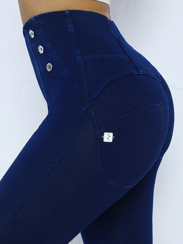 BUYCO Female Denim Fake Pocket Leggings