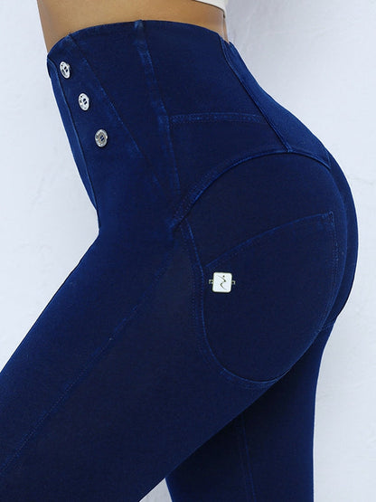 BUYCO Female Denim Fake Pocket Leggings
