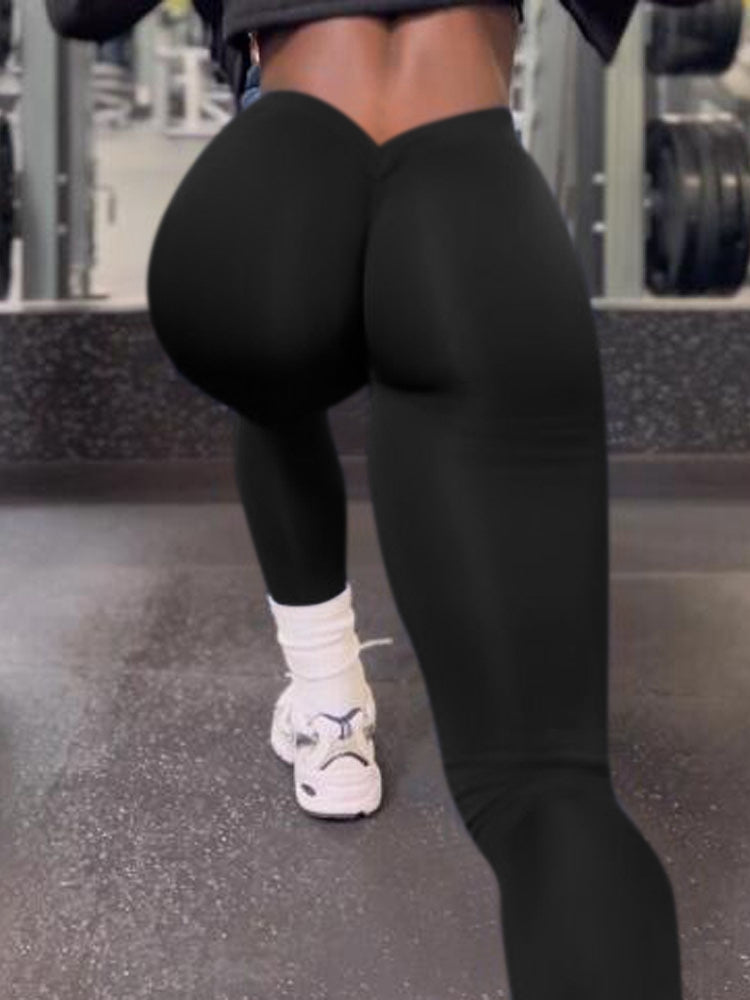 BUYCO Female Ruched Back Deep V Back Leggings