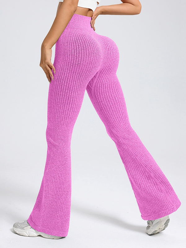 BUYCO Female Ribbed Flare High-rise Leggings