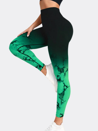 BUYCO Female Modern Tie-dye Ombre Ruched Back Leggings