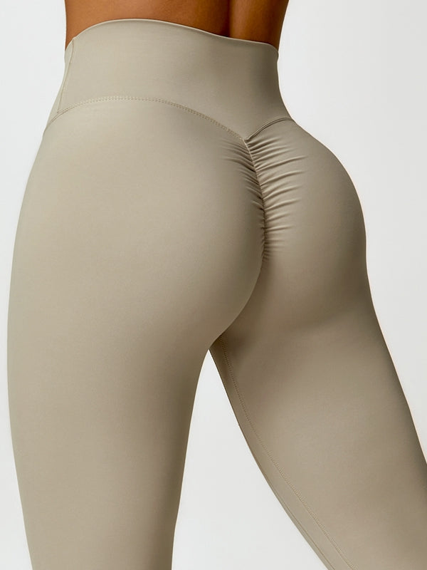 BUYCO Female Ruched Back High-rise Fitness Leggings