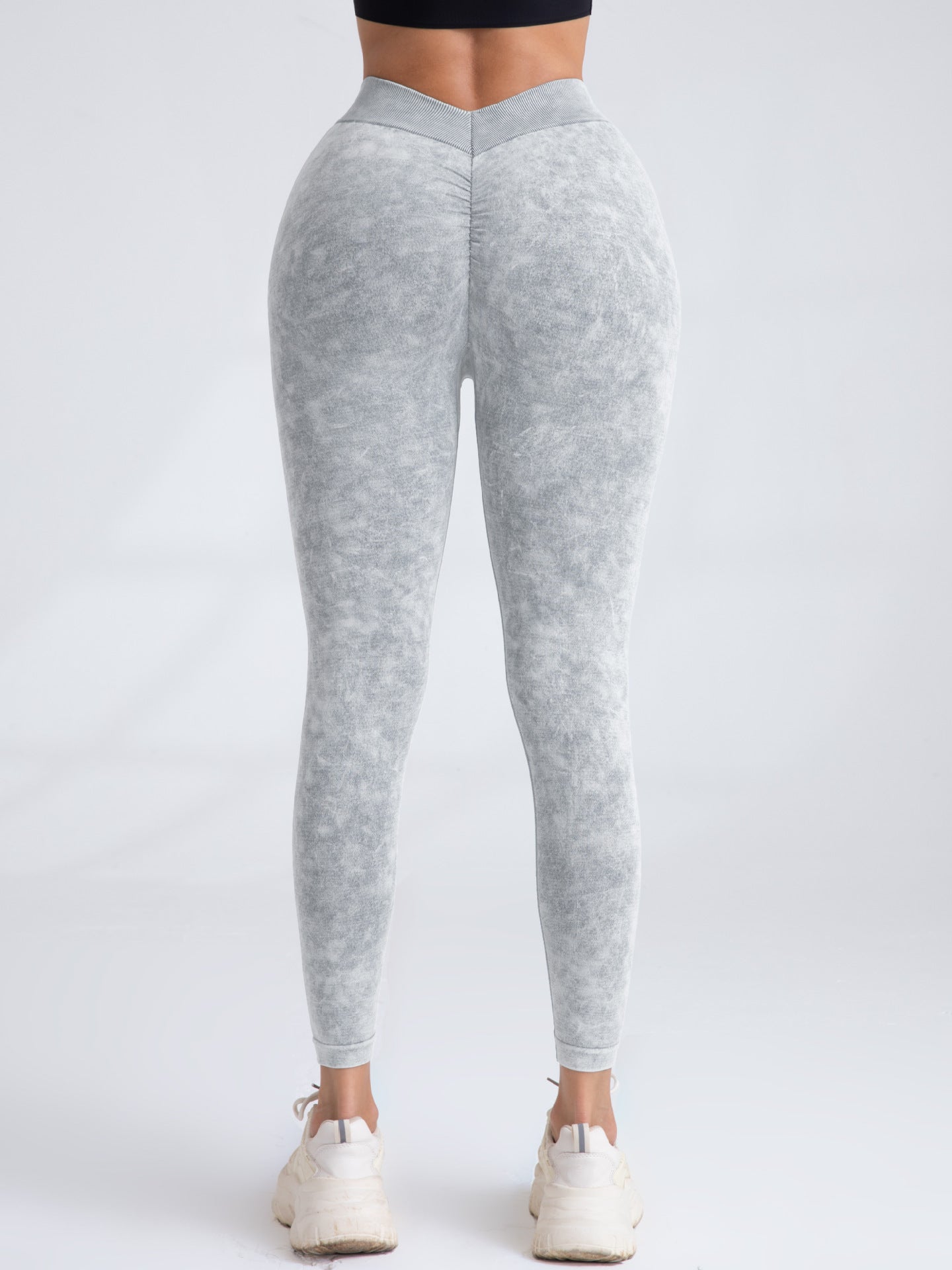 BUYCO Female Denim Deep V Back Ruched Back Leggings