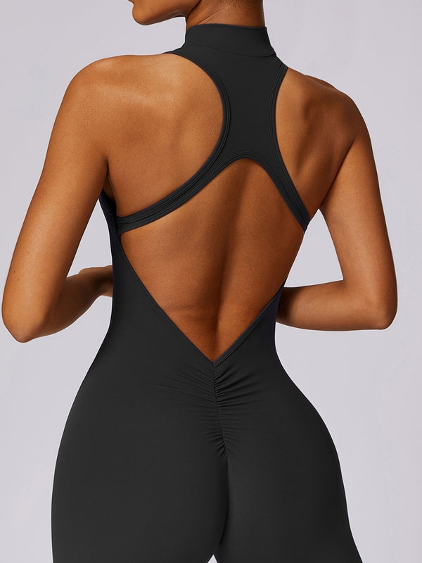 BUYCO Female Zipper Cutout Ruched Back Jumpsuit